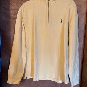 Polo Ralph Lauren Men's Classic 1/4 Zip-Up Pull-Over… Cotton …in Pale Yellow
